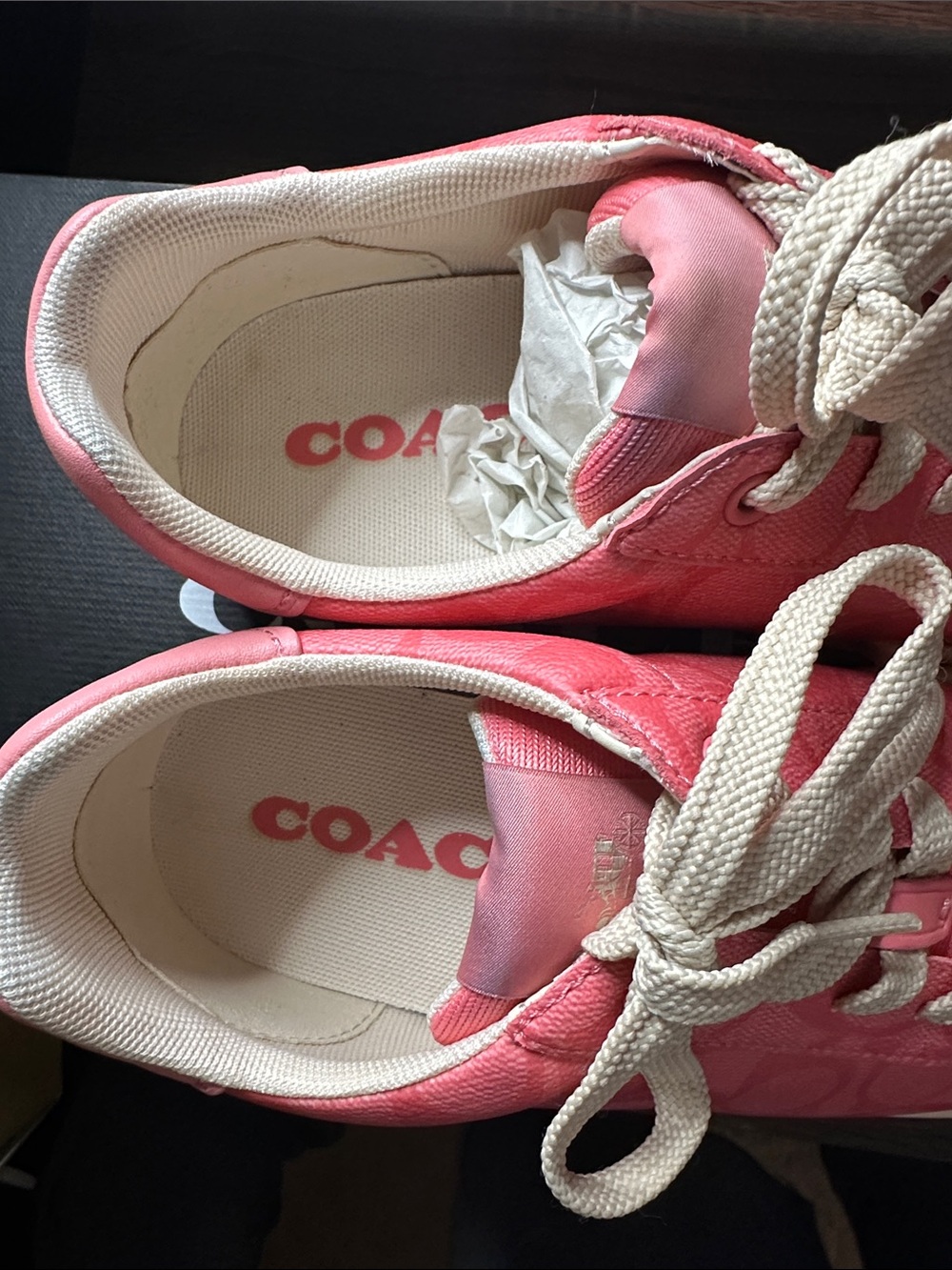 Coach Coral Pink Signature Low-Top Sneakers - Picture 3 of 6